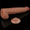 Dildo King size z ruchomą skórą Dual Layer Dong Brown 34cm