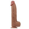 Dildo King size z ruchomą skórą Dual Layer Dong Brown 35cm