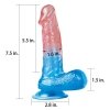 Żelowy penis dildo z przyssawką dwukolorowy 19 cm
