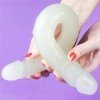 Dwustronne podwójne dildo świecące w ciemności 37 cm