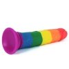 Kolorowe dildo na przyssawce tęczowe lgbt 17,5 cm