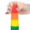 Kolorowe dildo na przyssawce tęczowe lgbt 17,5 cm