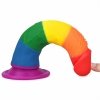 Kolorowe dildo na przyssawce tęczowe lgbt 17,5 cm