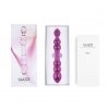 Szklane dwustronne dildo z grzbietami lesbijskie różowe 22 cm