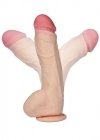 Elastyczne dildo z jądrami cyber skóra z kręgosłupem 24 cm