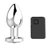 Stymulator rechargeable butt plug vibrator usb 10 functions - silver