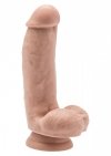 Realistyczne dildo z dużymi jądrami mocna przyssawka 15 cm