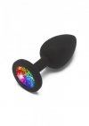 Rainbow booty jewel small black