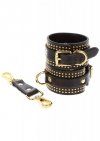 Kajdanki na nadgarstki Studded Wrist Cufs Set Black