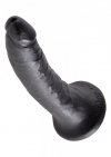 Czarne realistyczne dildo sztuczny penis na przyssawce 17,8 cm