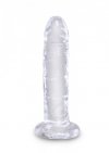Dildo bez jajek na przyssawce clear 15 cm