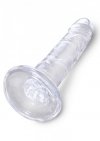 Dildo bez jajek na przyssawce clear 15 cm