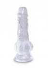 Dildo z jajkami na przyssawce żelowe 13 cm