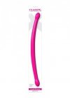 Gumowe gładkie dildo dwustronne różowe 43 cm