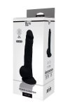 Czarne żylaste dildo penis na przyssawce 24 cm