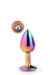 Klasyczny korek analny zatyczka plug multicolor z kryształem