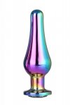 Duży korek analny łezka wtyczka plug multicolor z kryształem 