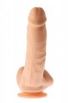 Realistyczne grube żylaste dildo z jądrami na przyssawce 23 cm
