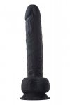 Naturalny penis dildo z przyssawką i jądrami czarny wielki XXXL 38 cm