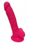 Real love dildo with balls 7inch fuchsia