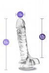 Transparetne żelowe dildo na przyssawce żylasty penis 21,5 cm