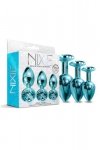 Nixie metal butt plug trainer set, blue metallic