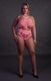 Body with Grecian Neckline - neon pink - XL/XXXXL