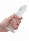 Dildo analne z wypustkami na przyssawce transparentne  17,8 cm