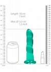 Dildo analne z wypustkami na przyssawce zielone 17,8 cm
