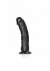 Krzywy penis dildo na mocnej przyssawce czarny 15 cm