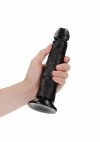 Zakrzywiony penis dildo na przyssawce czarny 20 cm