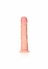 Zakrzywiony penis dildo na przyssawce cielisty 23 cm