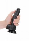 JJak prawdziwy penis dildo na przyssawce czarny 18 cm
