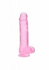 Realistyczne żelowe dildo penis na przyssawce różowy 25,4 cm