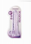Realistyczne żelowe dildo penis na przyssawce fioletowy 25,4 cm