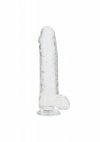Realistyczne żelowe dildo penis na przyssawce transparentny 25,4 cm