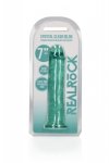 Żelowy realistyczny penis dildo z przyssawką bez jąder zielony 18cm