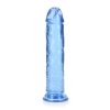 Żelowy realistyczny penis dildo z przyssawką bez jąder niebieski 20cm