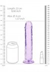 Żelowy realistyczny penis dildo z przyssawką bez jąder fioletowy 20cm