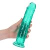 Żelowy realistyczny penis dildo z przyssawką bez jąder zielony 23cm
