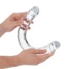 Realistyczny podwójny dildo dong dwustronny - 45 cm Clear
