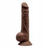 Żylaste realistyczne dildo brązowy penis z jądrami 24 cm