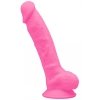 Różowe dildo świecące w ciemności 17,8 cm