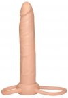 Strap-on nakładka na penisa dildo analne z pierścieniem na jądra 16 cm