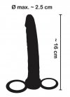 Strap-on nakładka na penisa dildo analne z pierścieniem na jądra 16 cm