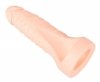 Realistyczna nakładka do podwójnej penetracji z pierścieniem dildo anal