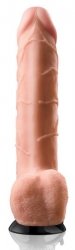 Realistyczny wibrator na przyssawce z jądrami  28 cm