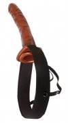 Realistyczna czekoladowa proteza penisa strap on dildo sztuczny penis 25 cm