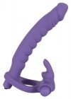 Dildo nakładka pierścień erekcyjny z króliczkiem do podwójnej penetracji anus