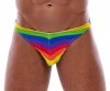 Męskie stringi kolorowe tęczowe Men Thong Rainbow M